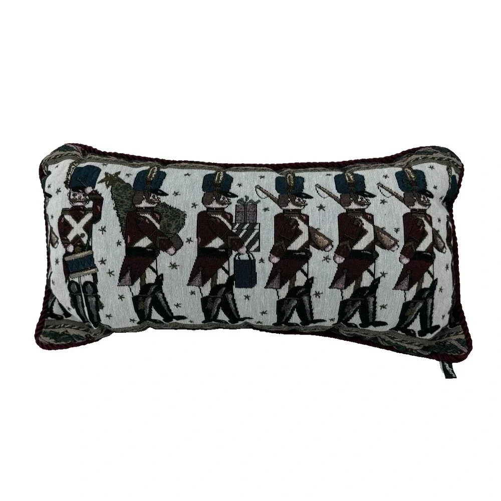 Vintage Newport Tapestry Christmas Toy Soldier Throw Pillows 22